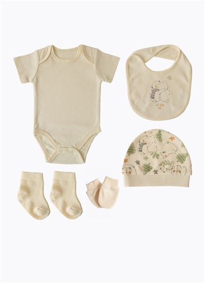 Organik Big Bear 10lu Hastane Çıkış Seti Natural