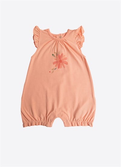 Organik Bloomie 2li Şort Tulum Turuncu