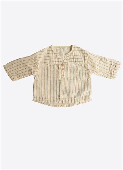 Organik Boho Striped Müslin 2li Takım Natural
