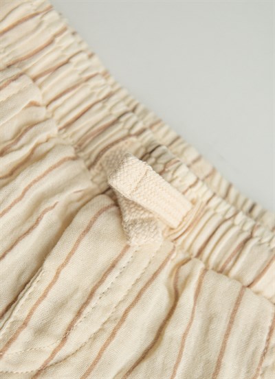 Organik Boho Striped Müslin 2li Takım Natural