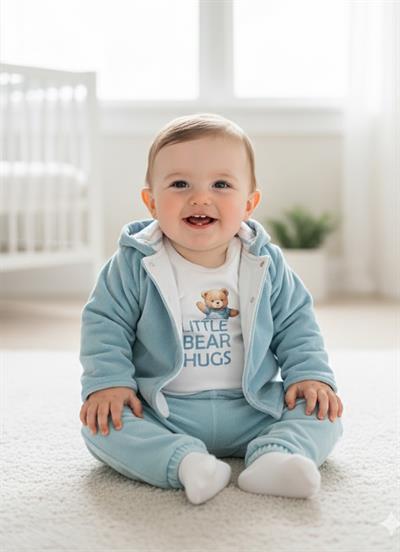 Organik Boris 3lü Takım Mavi