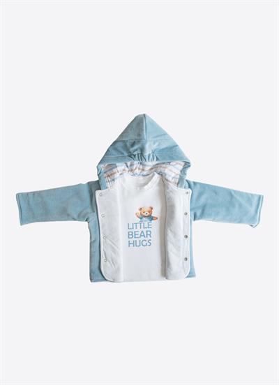 Organik Boris 3lü Takım Mavi