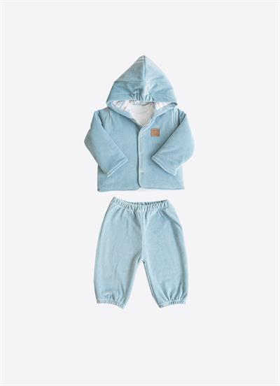 Organik Boris 3lü Takım Mavi