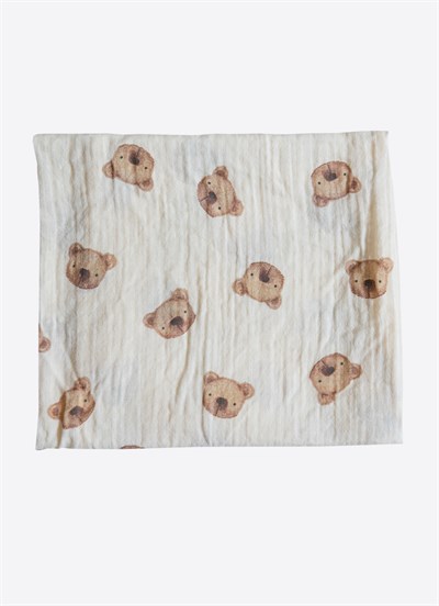 Organik Brown Bear Müslin Battanite Natural