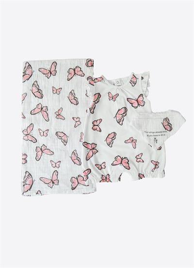 Organik Butterfly 3lü Set Beyaz