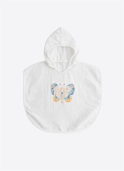 Organik Butterfly Müslin Panço Bornoz Ekru