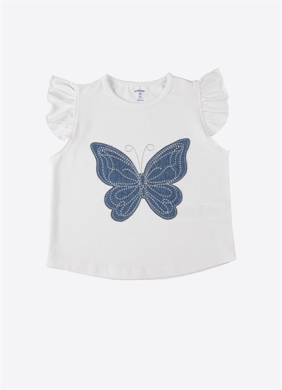 Organik Butterly T-Shirt Beyaz