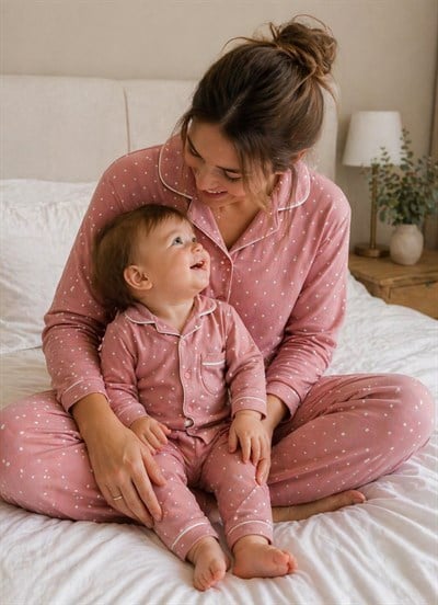 Organik Candy 2li Pijama Takımı Pembe