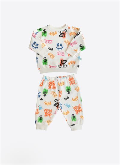 Organik Carles 2li Takım Bebek Boy Çok Renkli