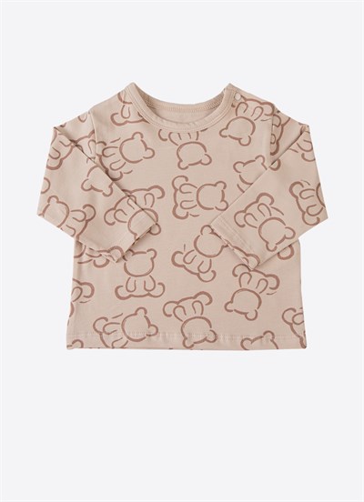 Organik Cody 2li Pijama Takımı Bej