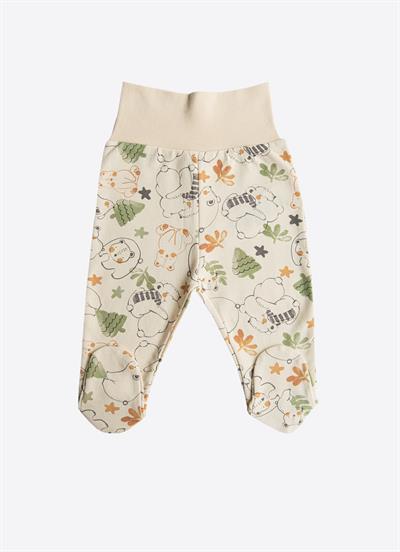 Organik Cute Bear 3lü Patikli Pantolon Yeşil