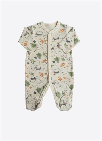 Organik Cute Bear 3lü Patikli Tulum Yeşil