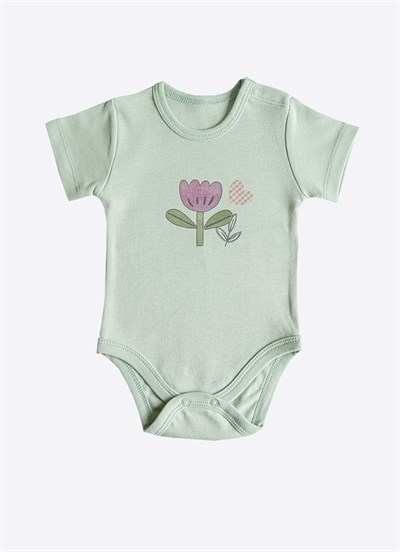 Organik Cute Bunny 3lü Kısa Kol Body Pembe