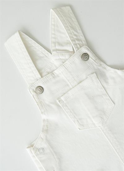 Organik Dean Şort Salopet Beyaz