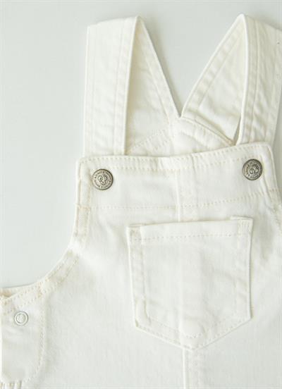 Organik Dean Şort Salopet Beyaz