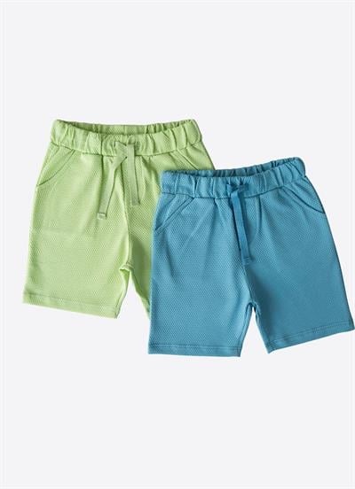 Organik Dorian 2li Şort Mavi Yeşil