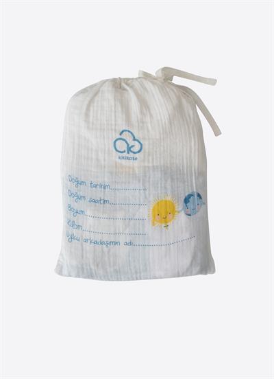 Organik Dreams Müslin Erkek 10lu Hastane Çıkış Seti Mavi