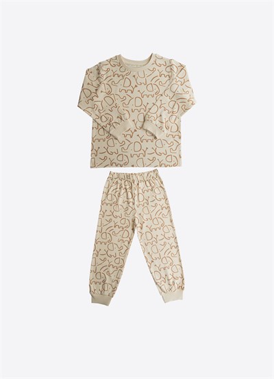 Organik Earl 2li Pijama Takımı Natural