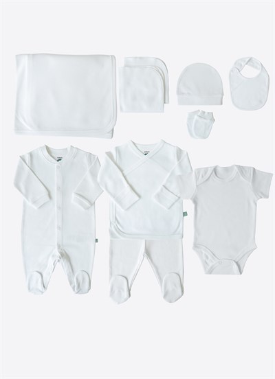 Organik Eco 10lu Zıbın Set Beyaz