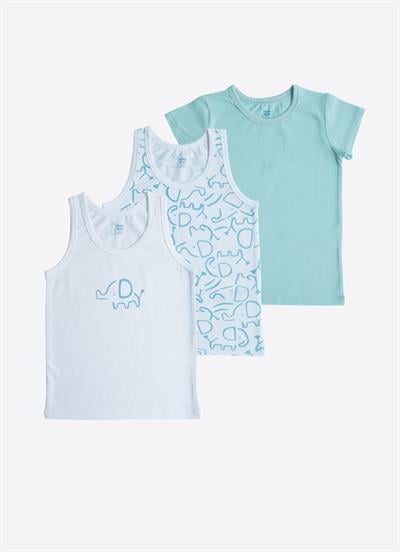 Organik Elephant 3lü Atlet Mavi