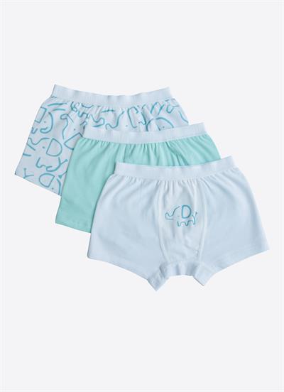 Organik Elephant 3lü Boxer Mavi