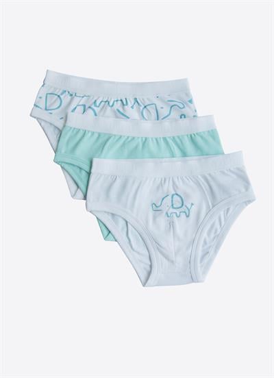 Organik Elephant 3lü Külot Mavi