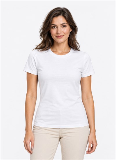 Organik Eliza Slimfit T-Shirt Beyaz