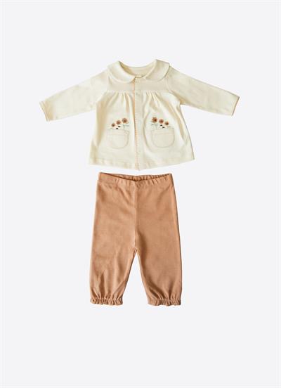 Organik Elizabeth 2li Takım Natural Tarçın