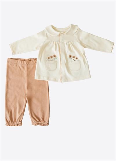 Organik Elizabeth 2li Takım Natural Tarçın