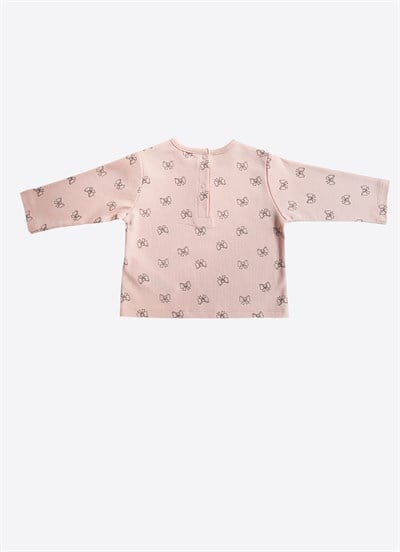 Organik Fiyonk 2li Pijama Takımı Pembe