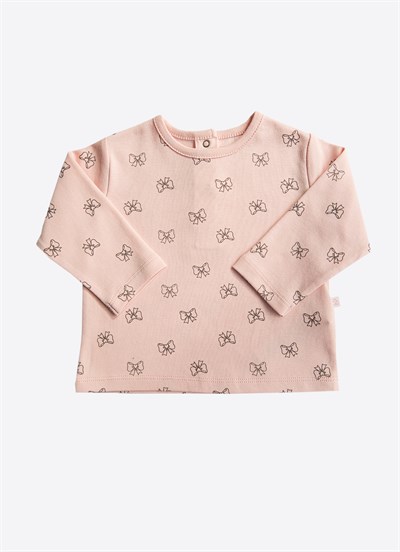 Organik Fiyonk 2li Pijama Takımı Pembe