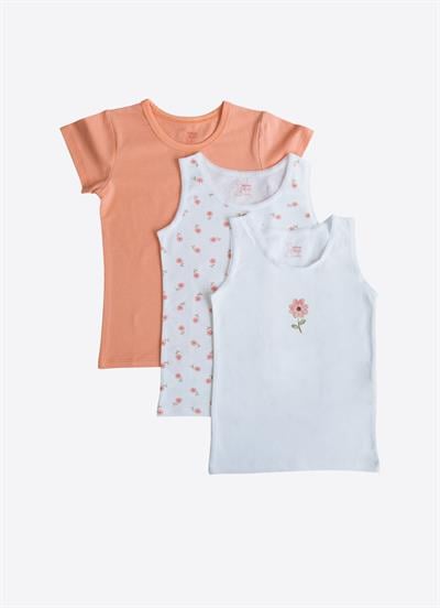 Organik Flowers 3lü Atlet Turuncu