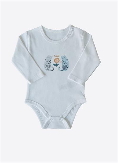 Organik Flowers Love 2li Takım Beyaz-Mavi