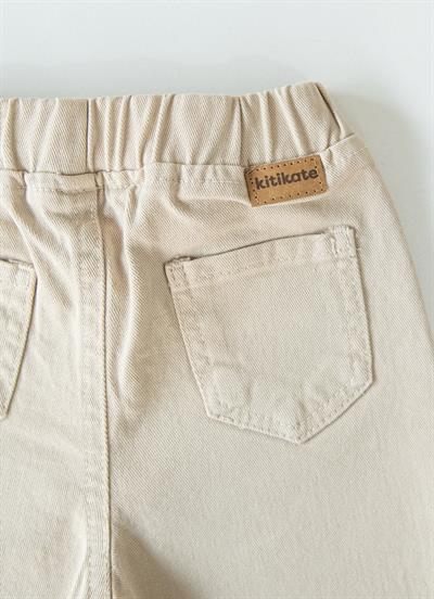 Organik Gabardin Bebek Pantolon Bej