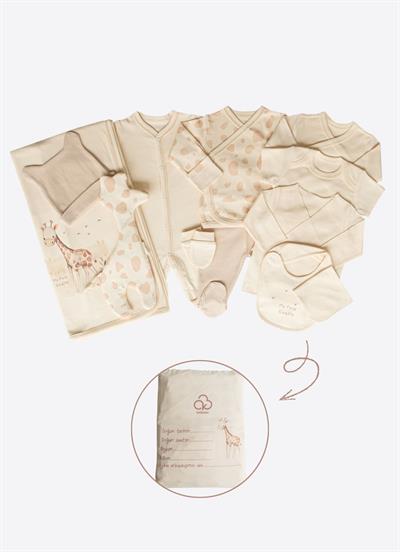 Organik Gıraffe 12li Hastane Çıkış Seti Bej