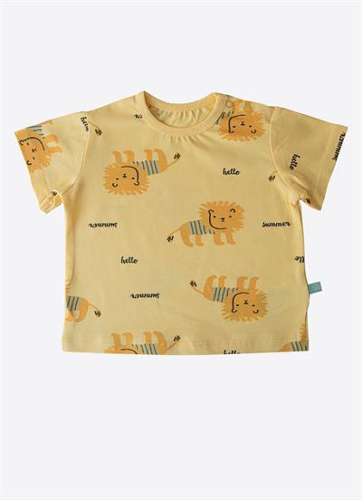 Organik Hello Summer Şort Salopet 2li Takım Sarı