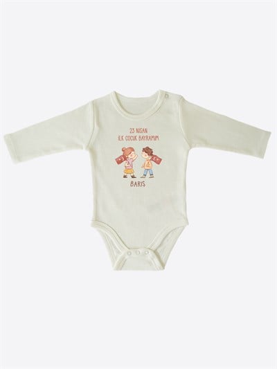 Organik 23 Nisan Uzun Kol Uzayan Body Ekru