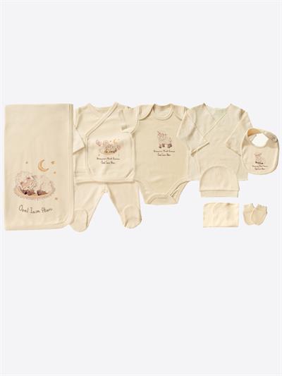 Organik İsme Özel 10lu Hastane Çıkış Seti Natural