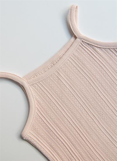 Organik Jaclin İp Askılı Body Pembe