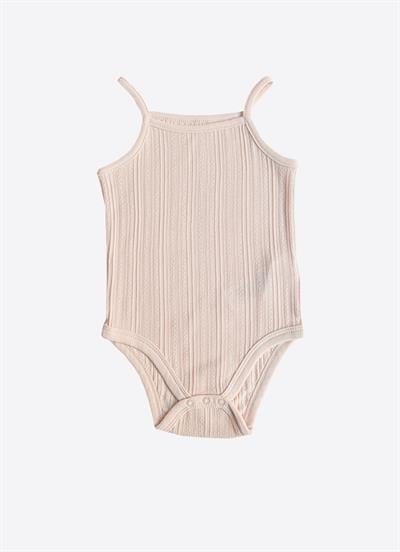 Organik Jaclin İp Askılı Body Pembe