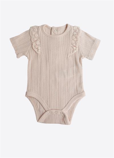 Organik Jaclin Kısa Kol Body Pembe