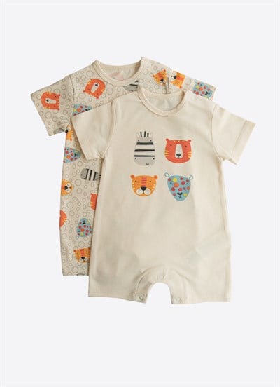 Organik Jungle Bundle 2li Şort Tulum Natural