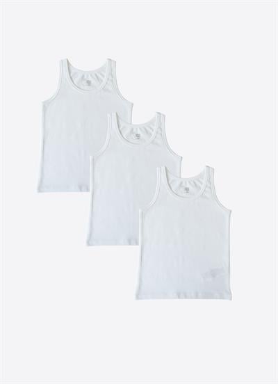 Organik Klasik 3lü Erkek Atlet Beyaz