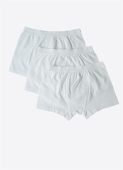 Organik Klasik 3lü Erkek Boxer Beyaz