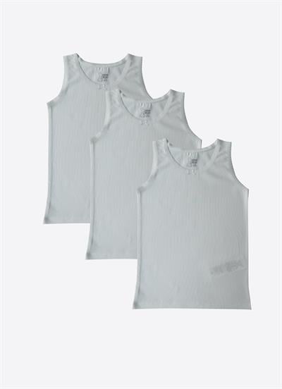 Organik Klasik 3lü Atlet Body Beyaz