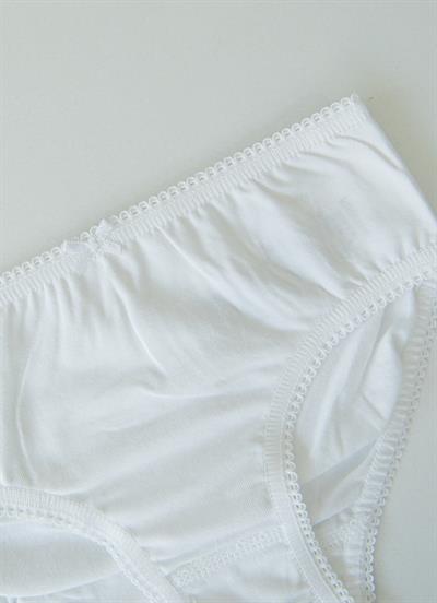 Organik Klasik Kız 3lü Külot Beyaz