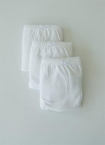 Organik Klasik Kız 3lü Külot Beyaz