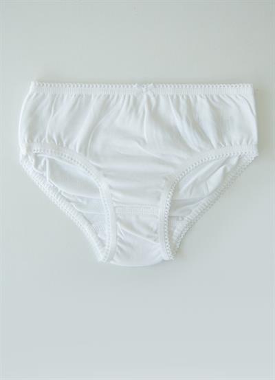 Organik Klasik Kız 3lü Külot Beyaz