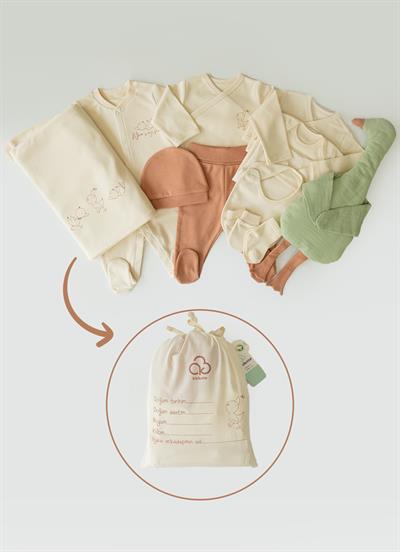 Organik Küçük Ördek 12li Zıbın Set Natural