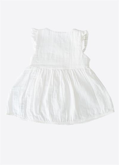 Organik Kury Müslin Elbise Beyaz